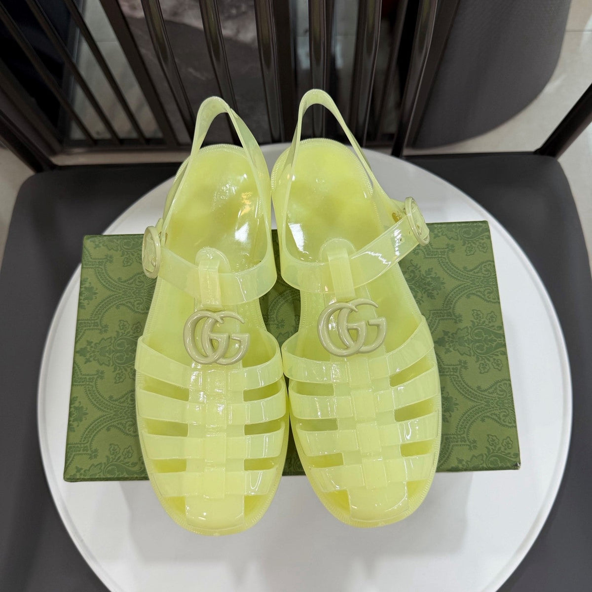 GG Sandals with Double G Light Yellow TPU 818206