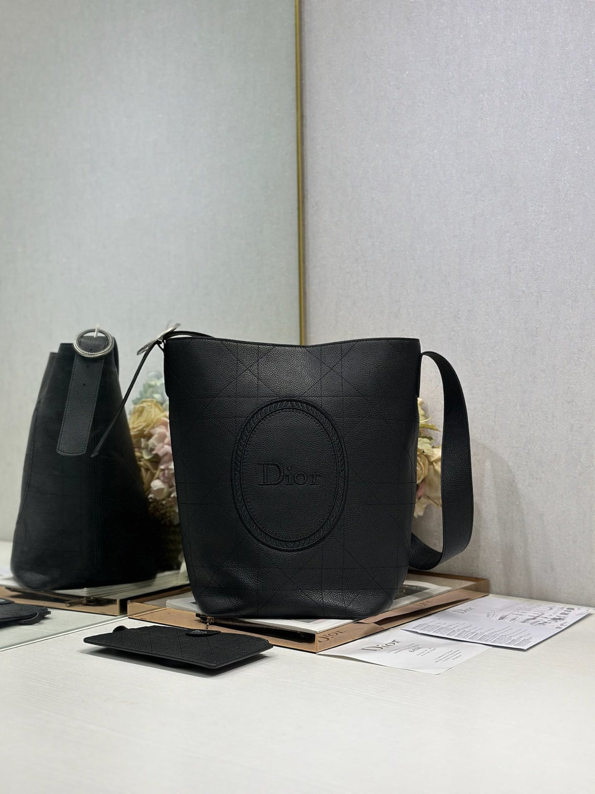 Dior 2026 Medaillon Bucket Bag Suede and Leather 159057
