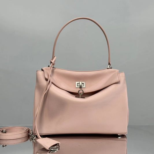 Balenciaga Small Bag 29 Light Pink Calfskin Sliver Hardware