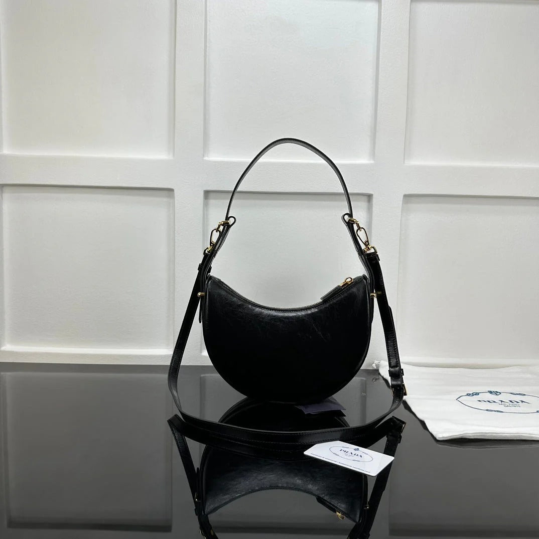Prada 2026 Arque Shoulder Bag 22.5cm Patent Calfskin