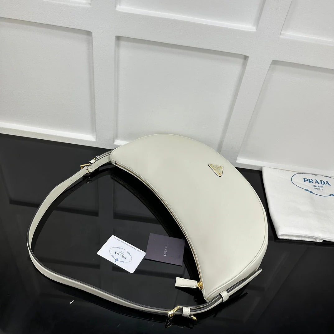 Prada 2026 Large Demi-Lune Shoulder Bag 42cm Calfskin