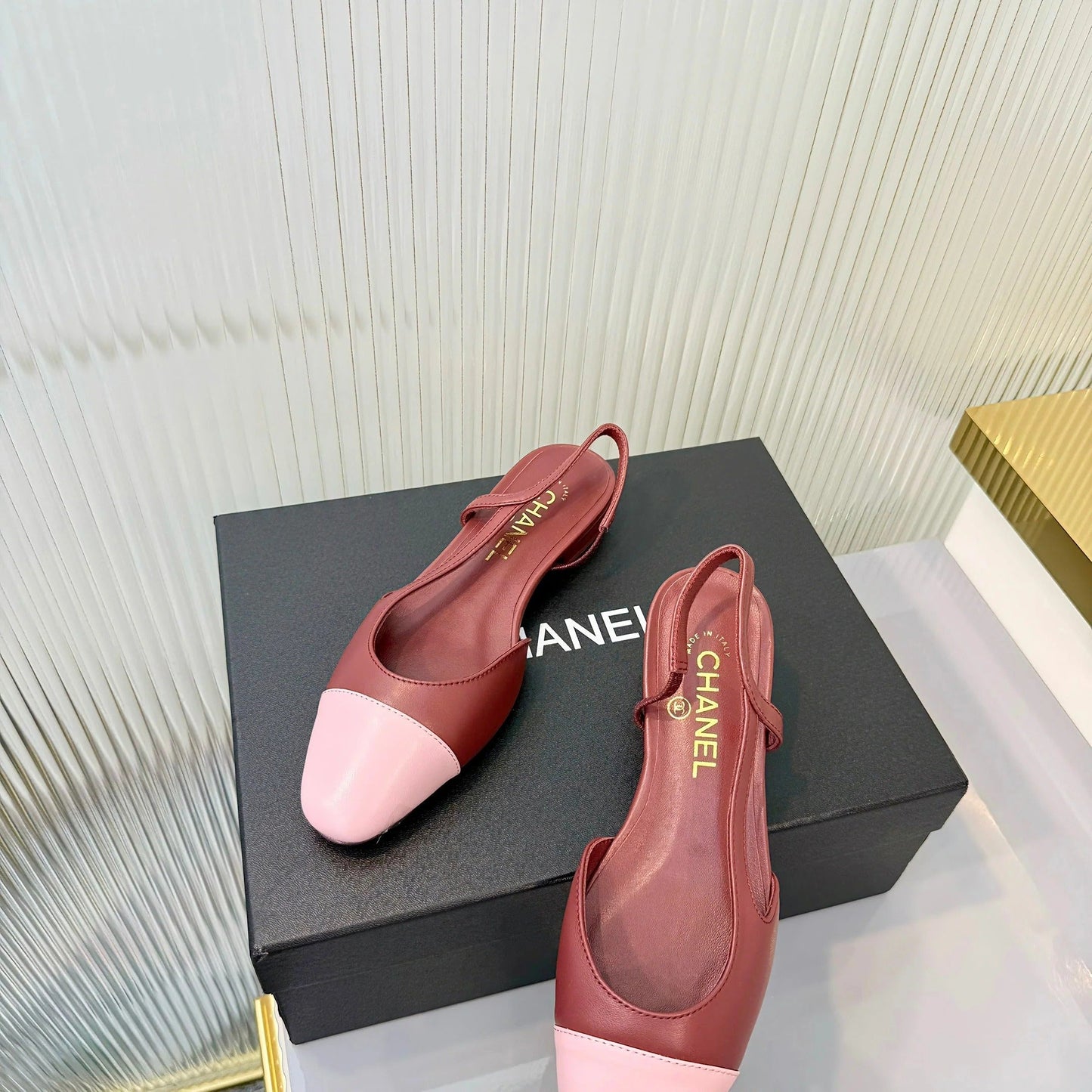 CC 26 Slingback Flat Red Pink Lambskin 714025
