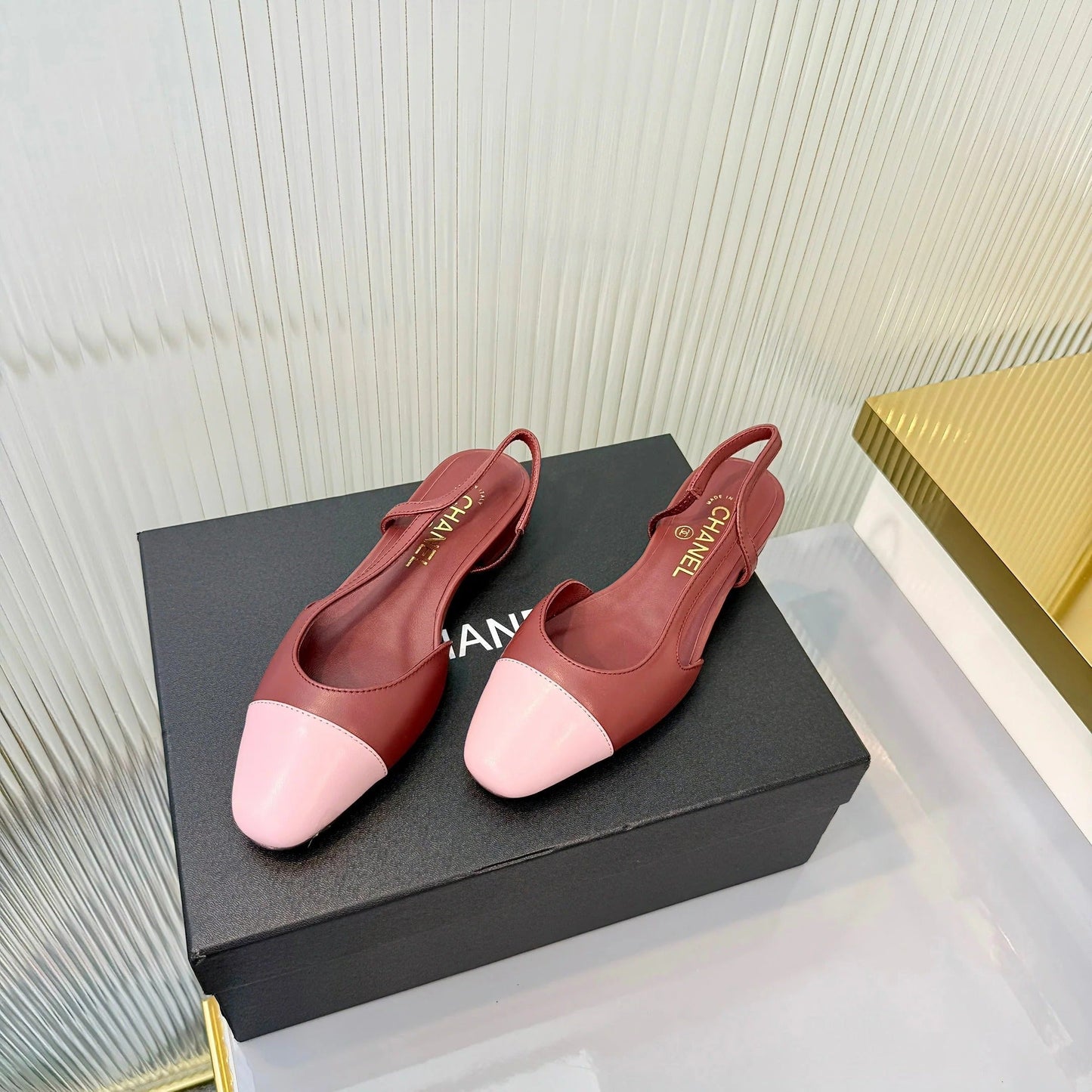 CC 26 Slingback Flat Red Pink Lambskin 714025