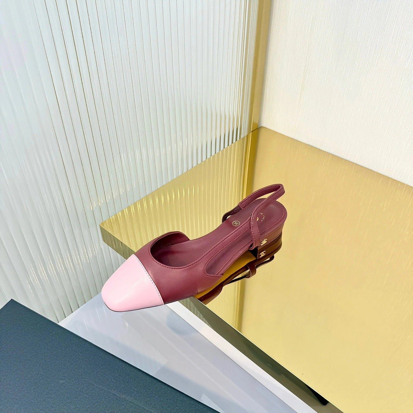 CC 26 Slingback Flat Red Pink Lambskin 714025