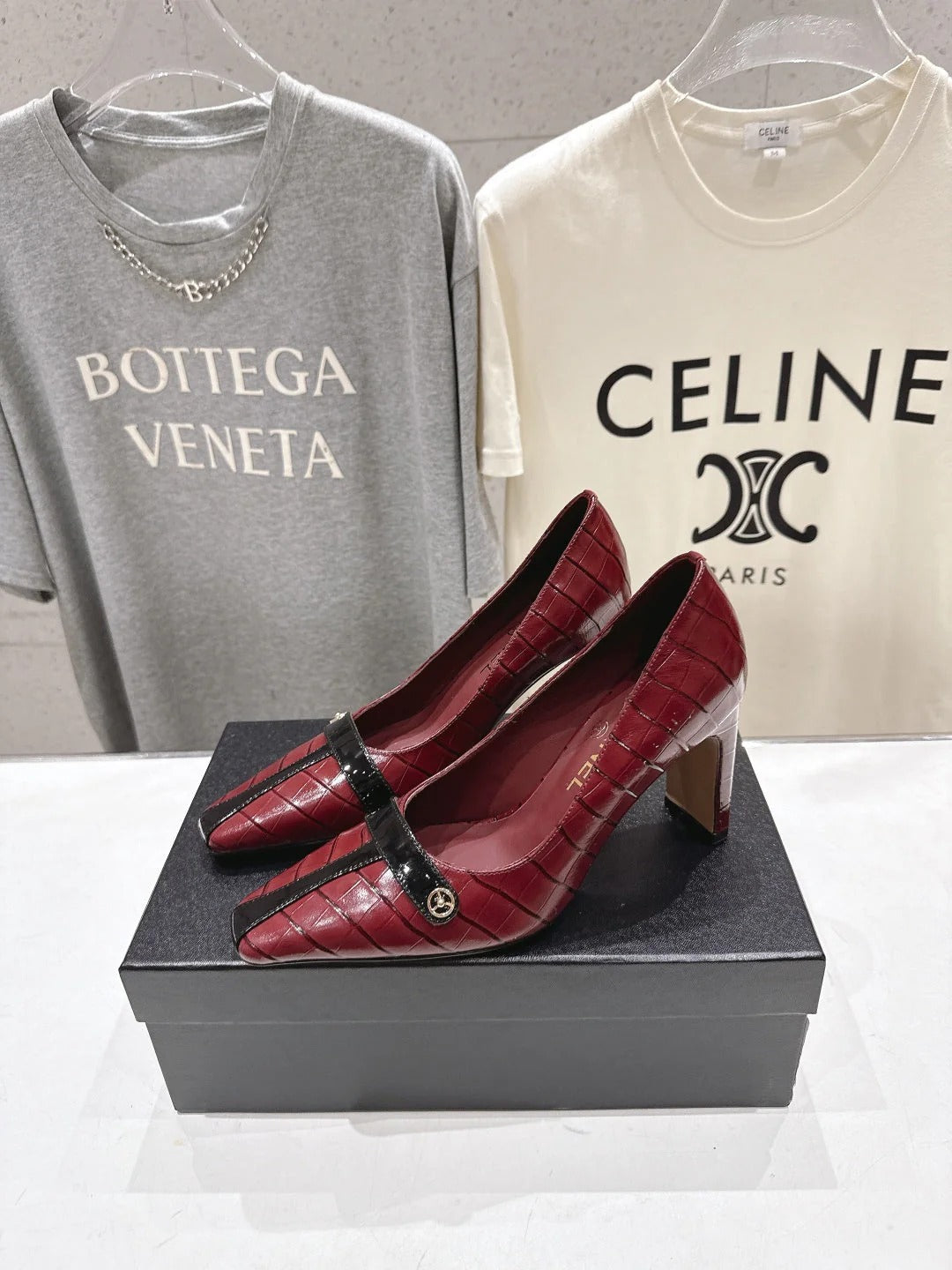 Channel 2026 Embossed Patent Calfskin 85mm Pumps 896450