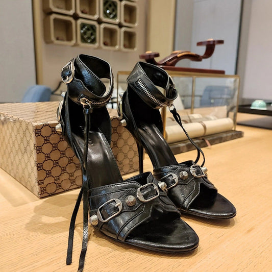 Balenciaga 26s Peep Toe Sandals 105 Genuine Leather