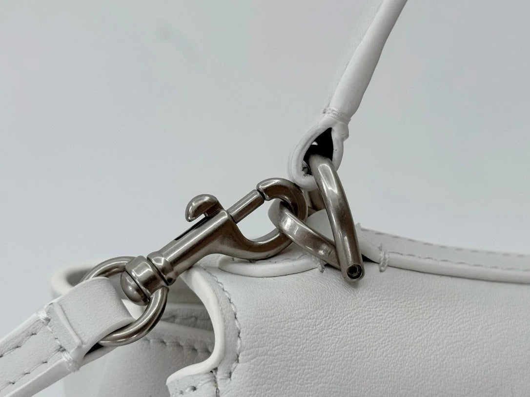 Balenciaga Mini Bag 22 White Calfskin Sliver Hardware
