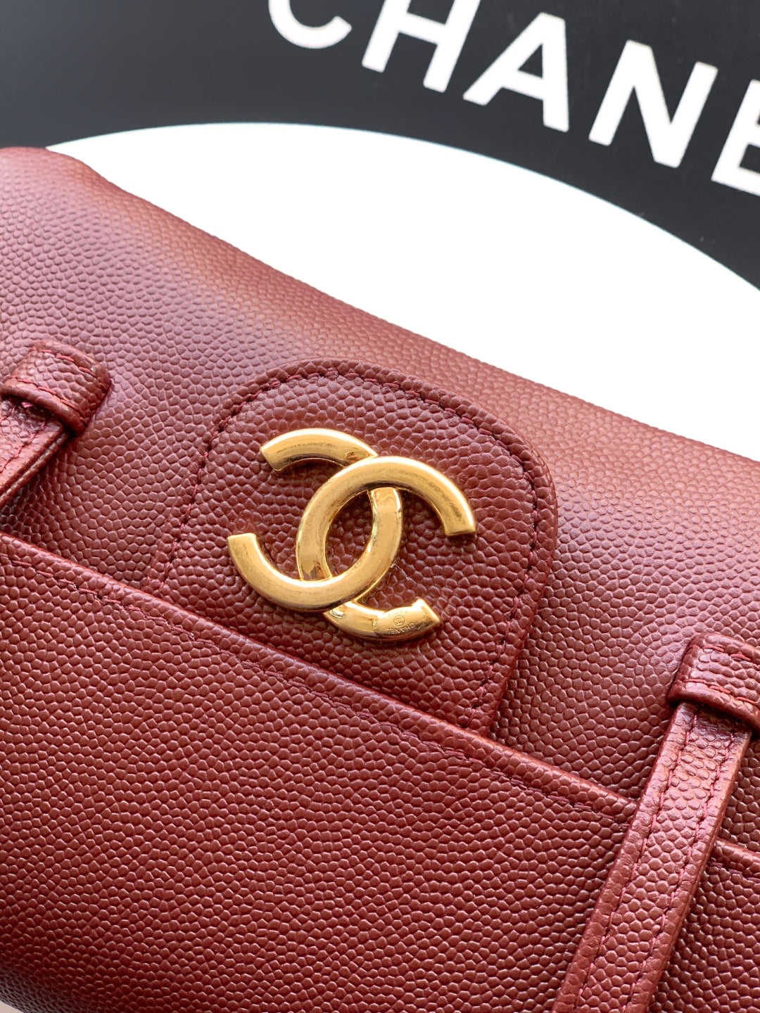 CC 26s Preppy Coco Bag 17cm Burgundy Caviar Leather GHW