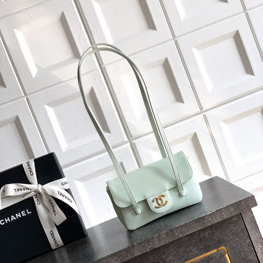 CC 26s Preppy Coco Bag 17cm Light Blue Caviar Leather GHW