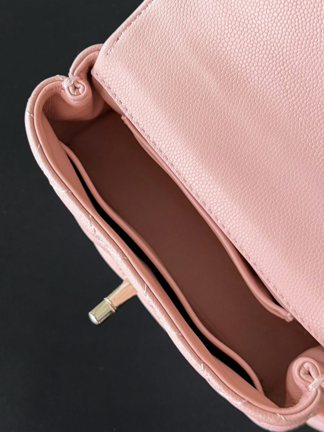CC 26s Mini Flap Bag 14.5cm with Top Handle Light Pink Caviar Leather