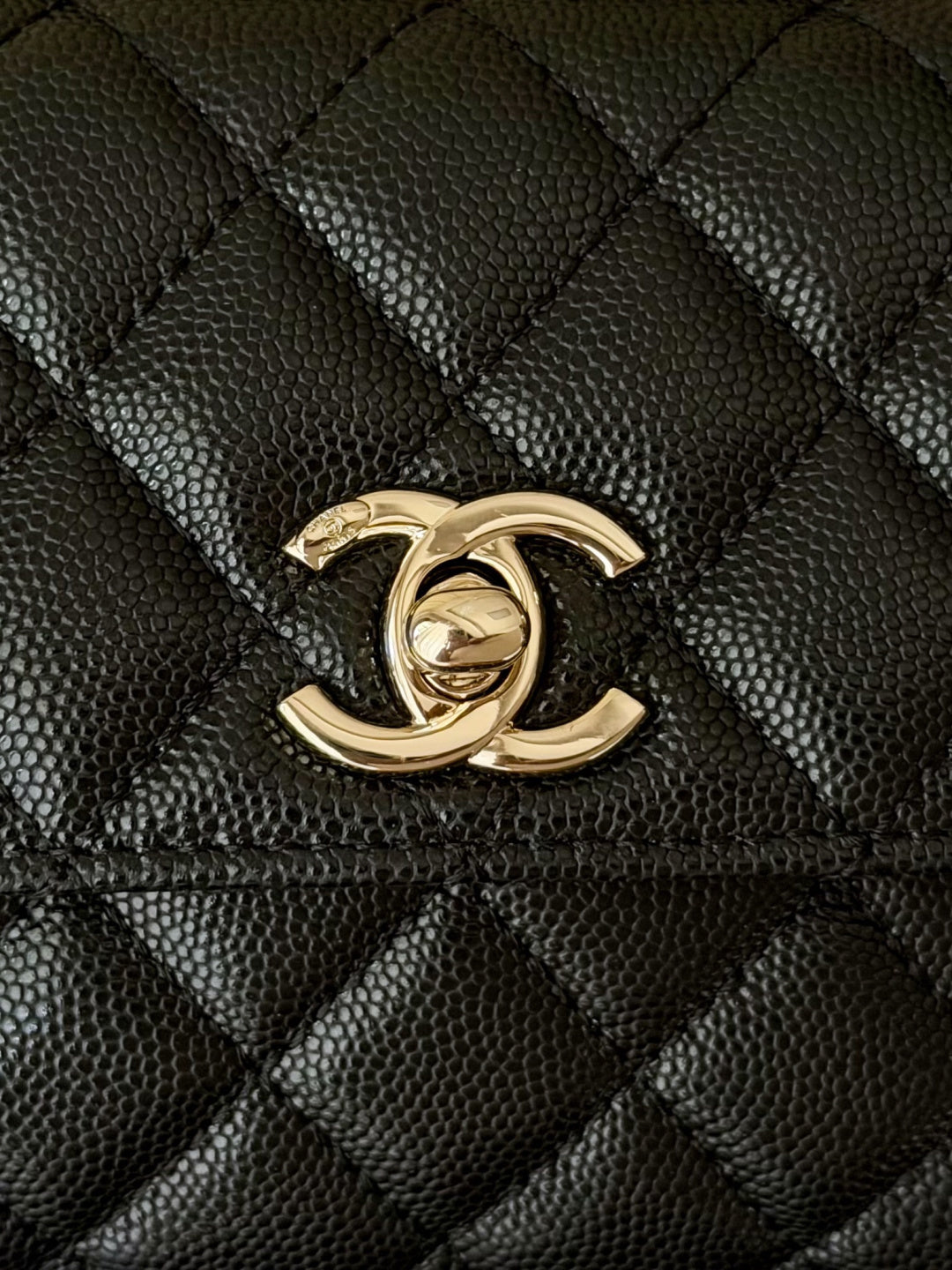 CC 26s Mini Flap Bag 14.5cm with Top Handle Black Caviar Leather