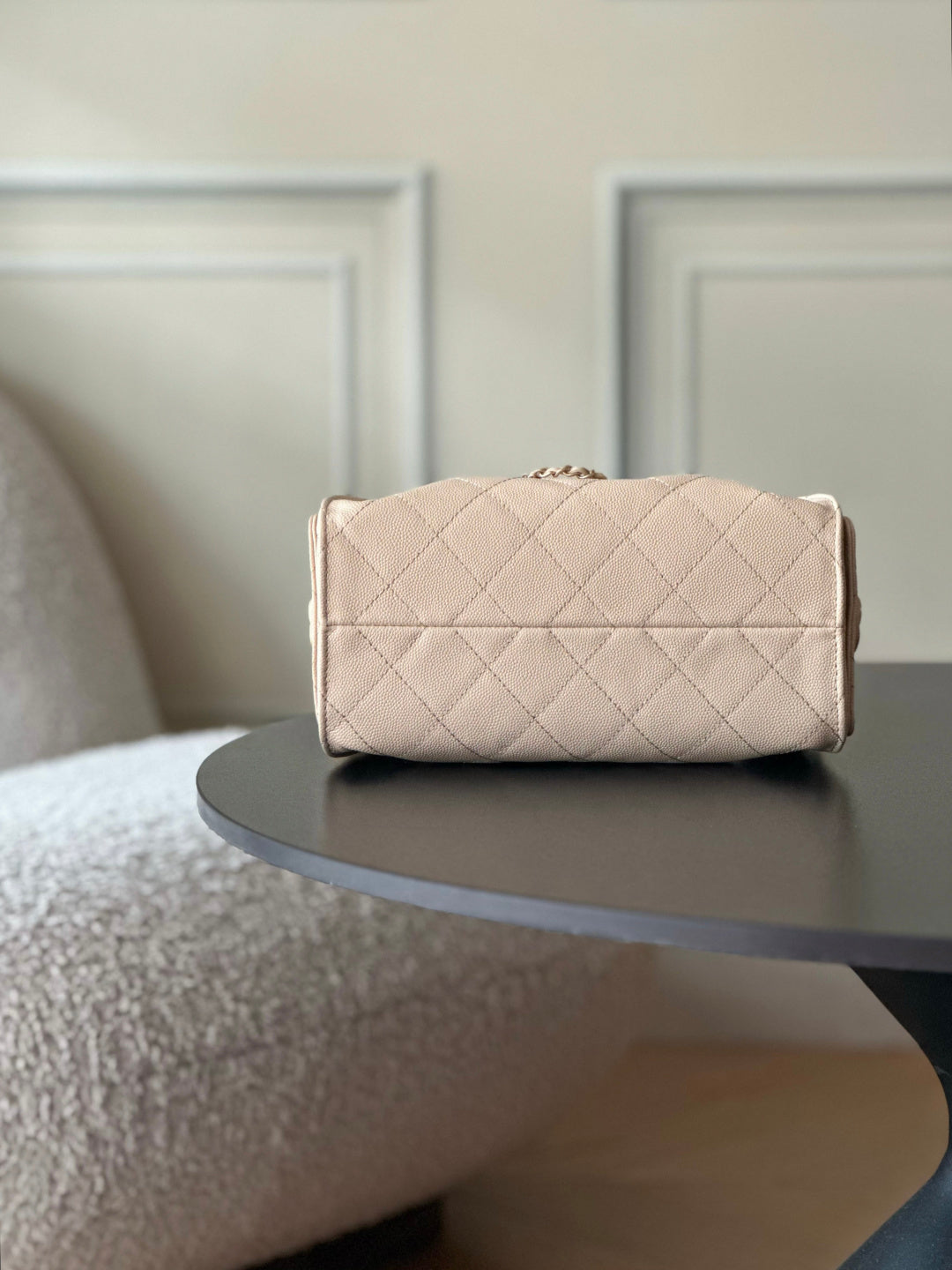 CC 26c Hobo Bag 22cm Beige Caviar Leather GHW