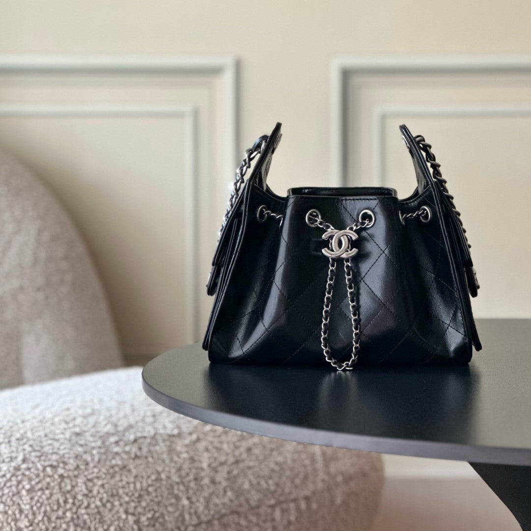 CC 26c Hobo Bag 22cm Black Lambskin SHW
