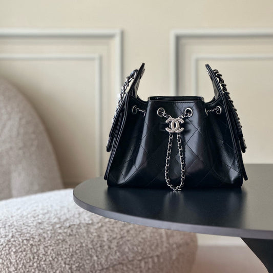 CC 26c Hobo Bag 22cm Black Lambskin SHW