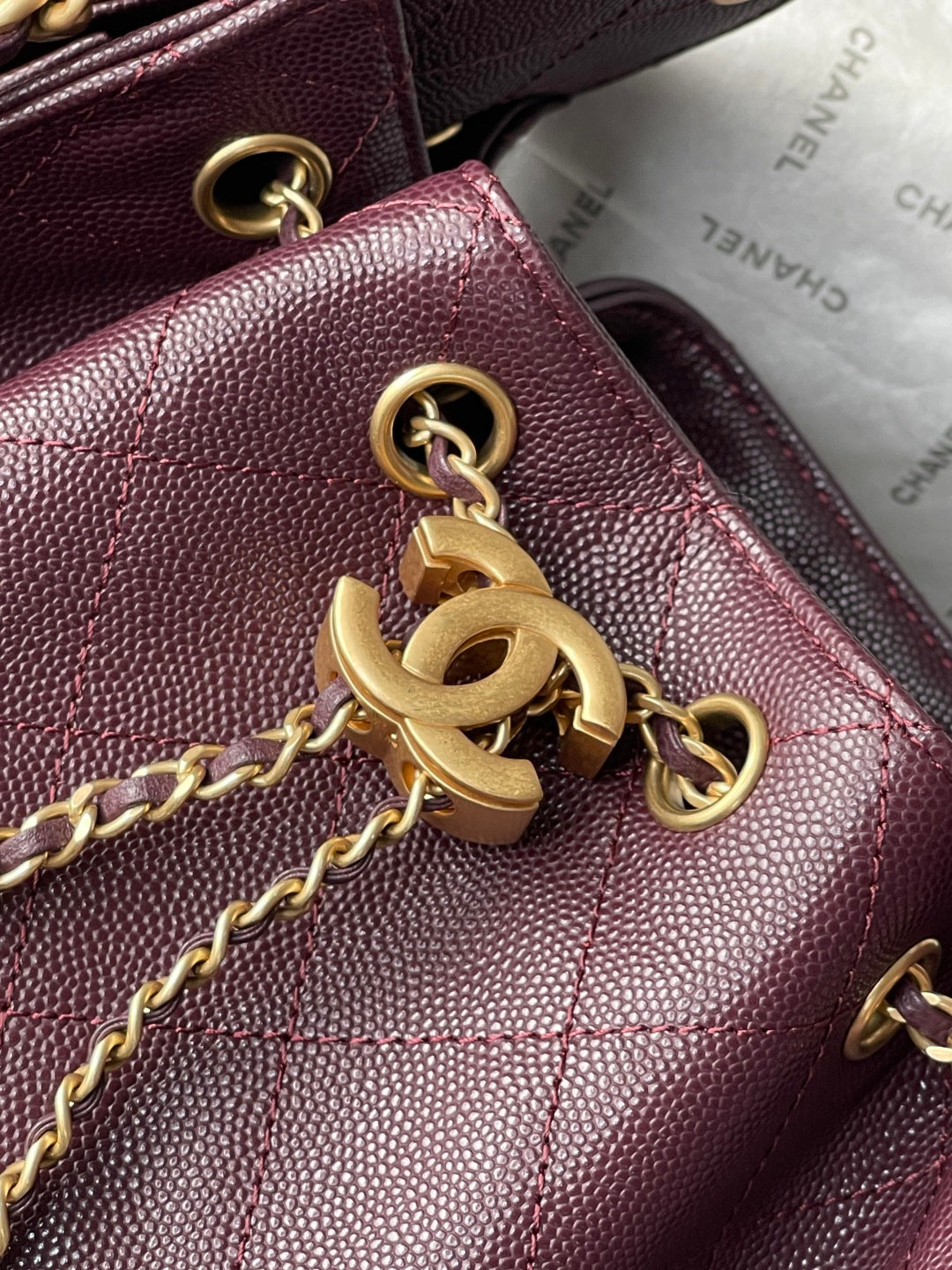 CC 26c Hobo Bag 22cm Burgundy Caviar Leather GHW