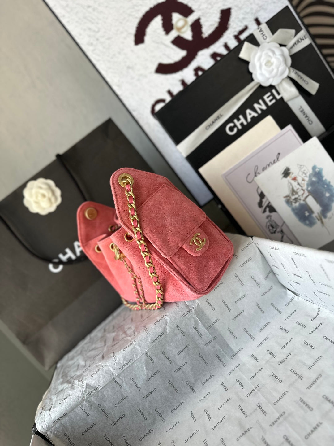 CC 26c Hobo Bag 22cm Hot Pink Suede