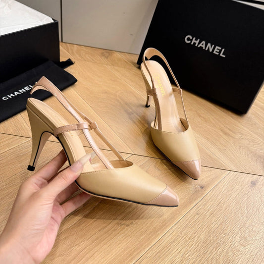 CC 26s Boutique Slingback Beige Suede Patent Leather 933118