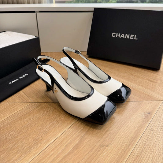 CC 26s Slingback White Black Patent Leather 933124