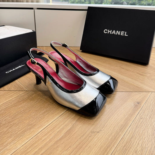CC 26s Slingback Sliver Black Patent Leather 933126
