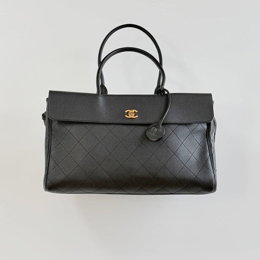Chanel 2026 Large Shopping Bag 38cm Black Leather