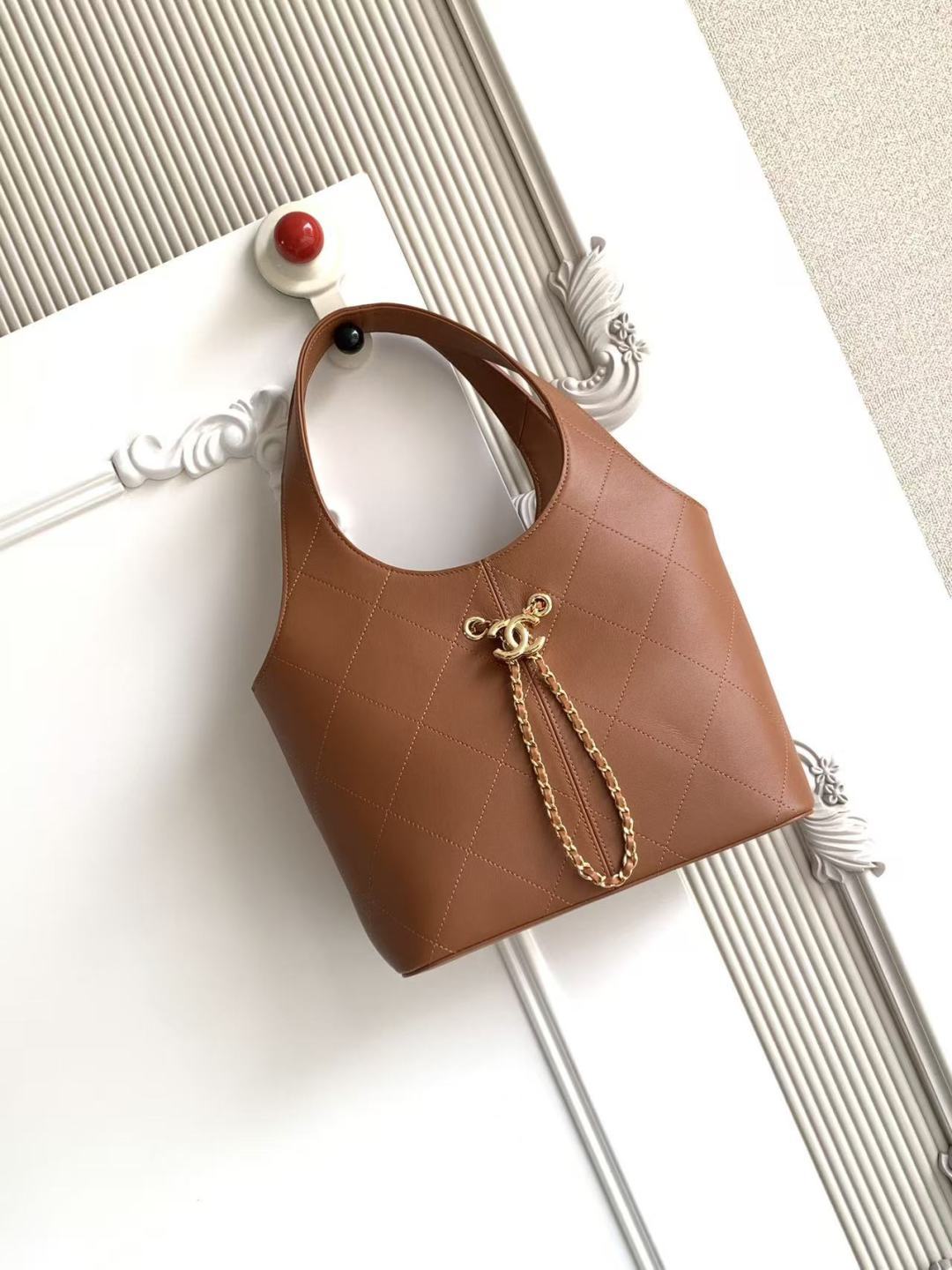 Chanel 2026 Basket Hobo Bag 35cm Brown Calfskin