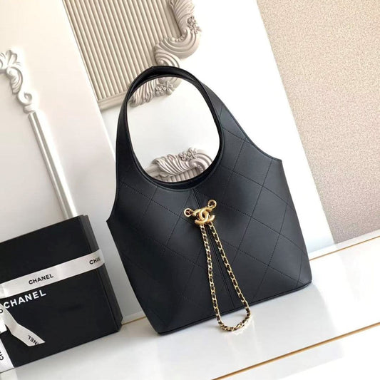 Chanel 2026 Basket Hobo Bag 58cm Black Calfskin