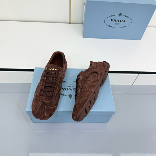Prada Montecarlo Sneakers Coffee Brown Suede 565700