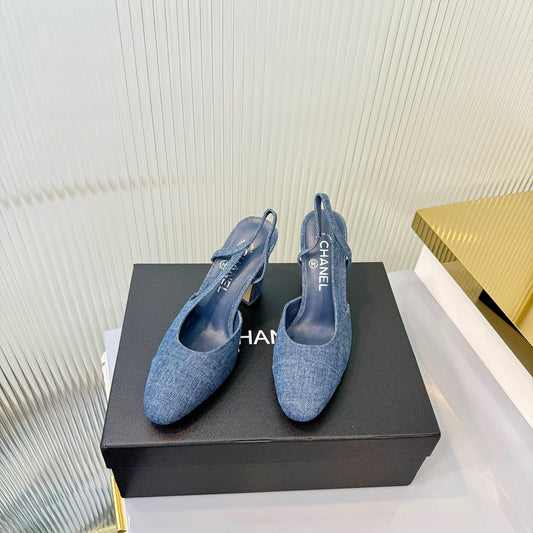 CC 26 Slingback High Heel 9cm Blue Denim 714014