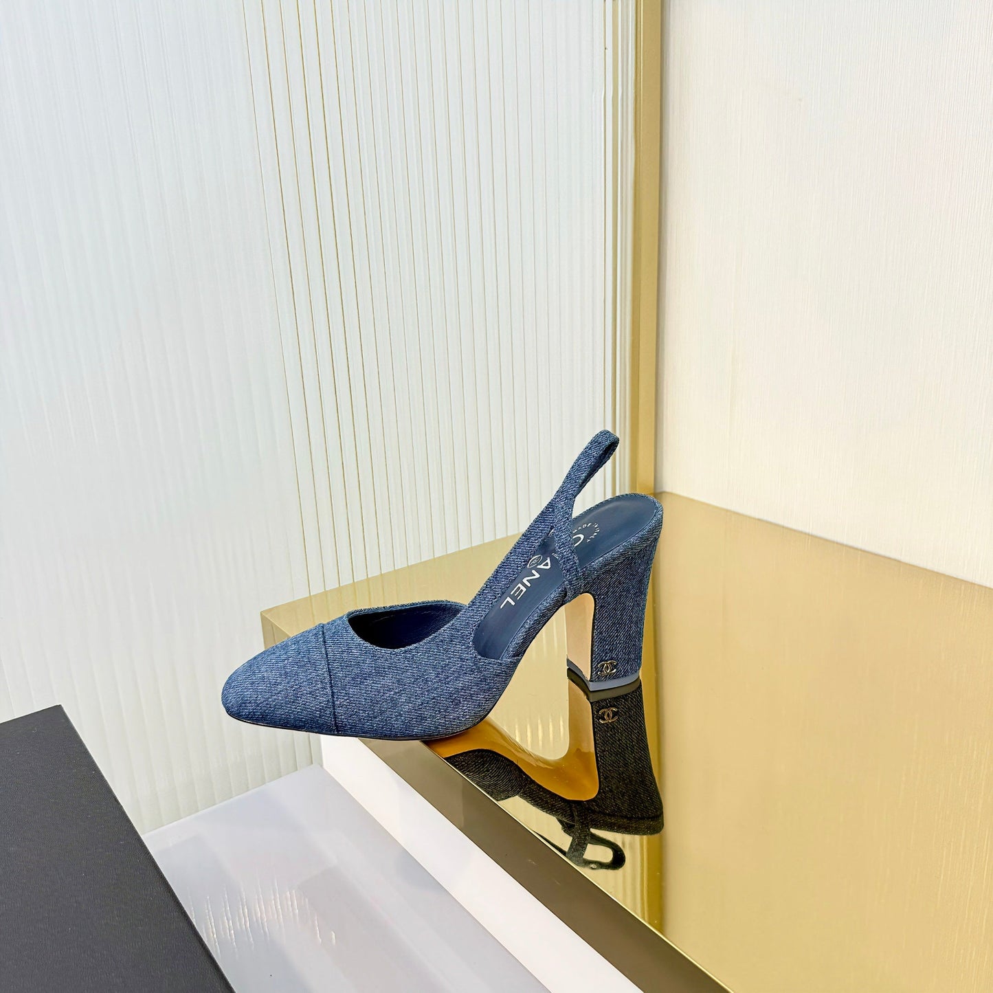 CC 26 Slingback High Heel 9cm Blue Denim 714014