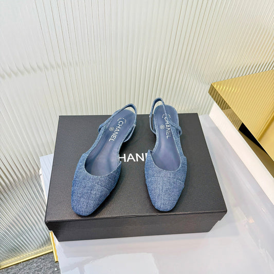 CC 26 Slingback Flat Blue Denim 714027