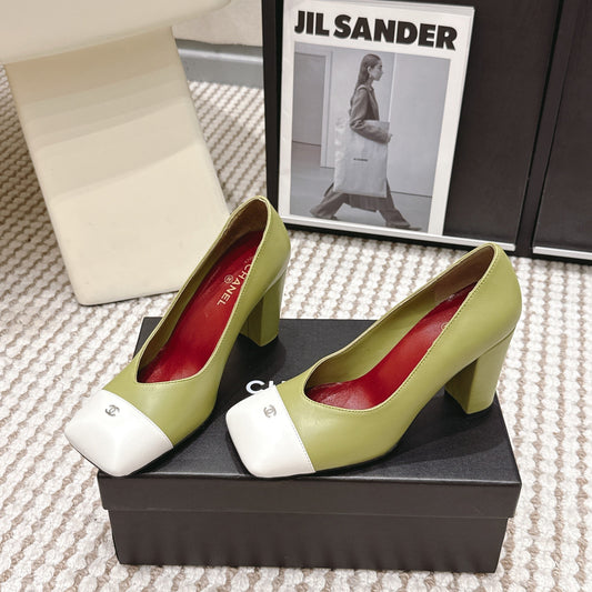 CC 2026 Pump 9cm Green White Lambskin 721426