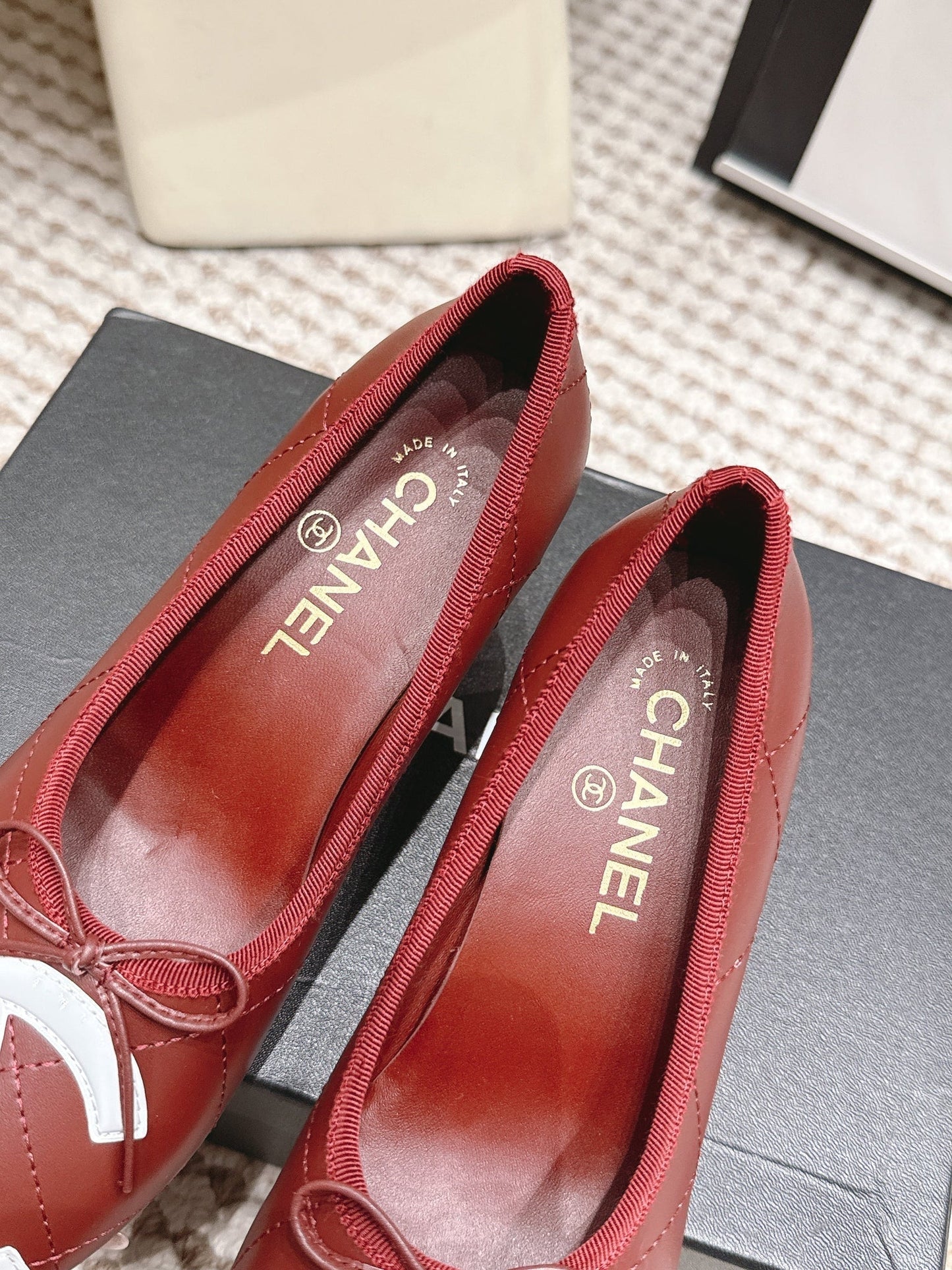CC 26s Pearl High Heels 5.5cm Burgundy Calfskin