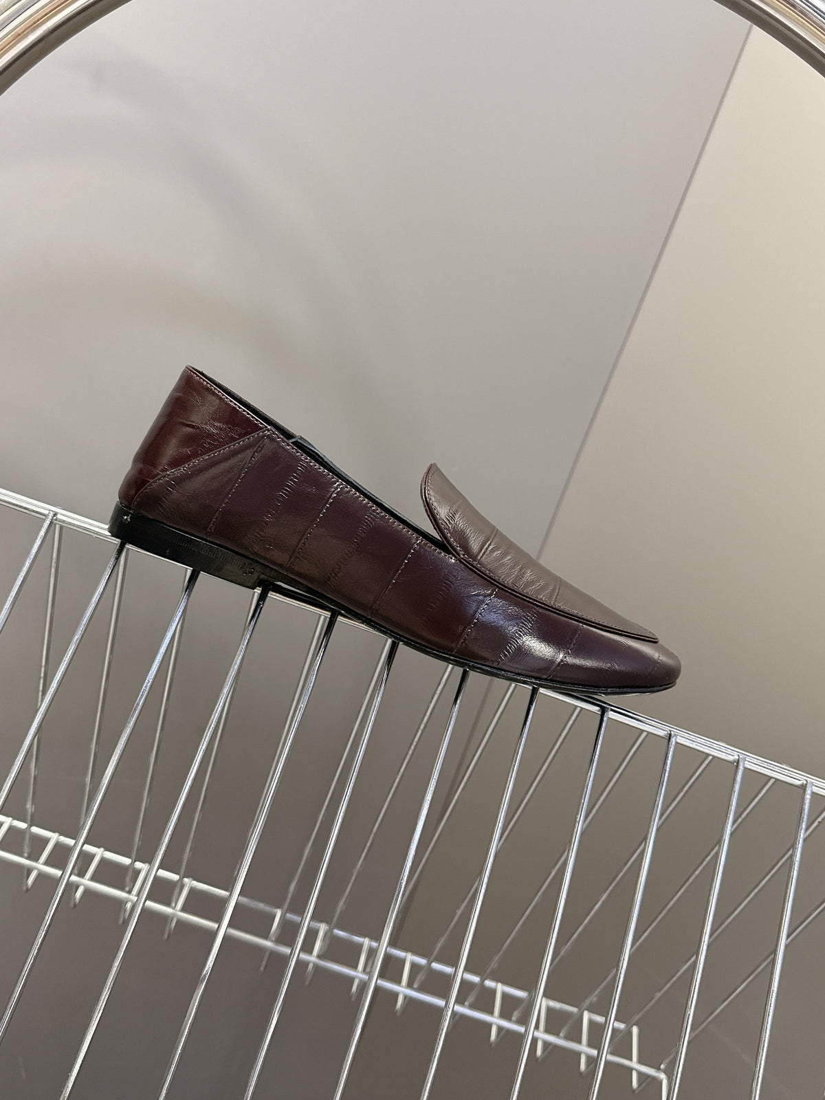 YSL 26s Loafer Dark Brown Embossed Leather 635586