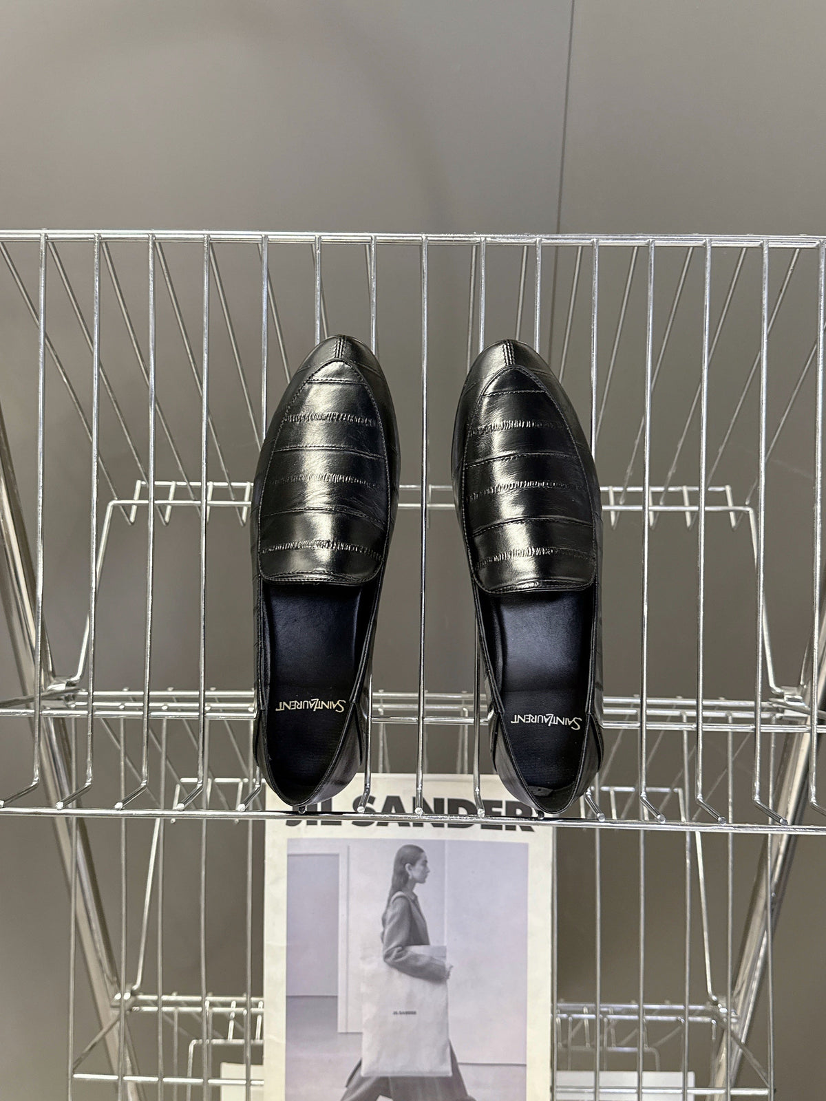 YSL 26s Loafer Black Embossed Leather 635587