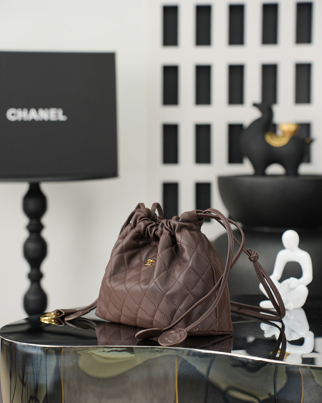 Chanel 2026 Lucky Bag 22cm Coffee Sheepskin