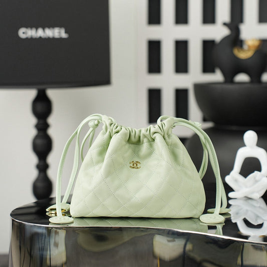 Chanel 2026 Lucky Bag 22cm Light Sage Green Sheepskin