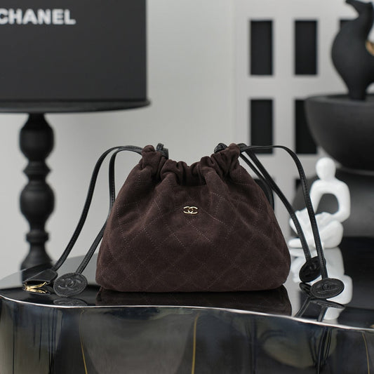 Chanel 2026 Lucky Bag 22cm Coffee Suede