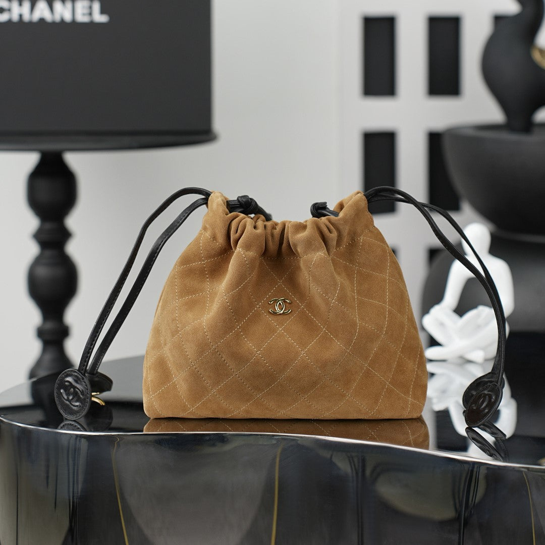 Chanel 2026 Lucky Bag 22cm Brown Suede