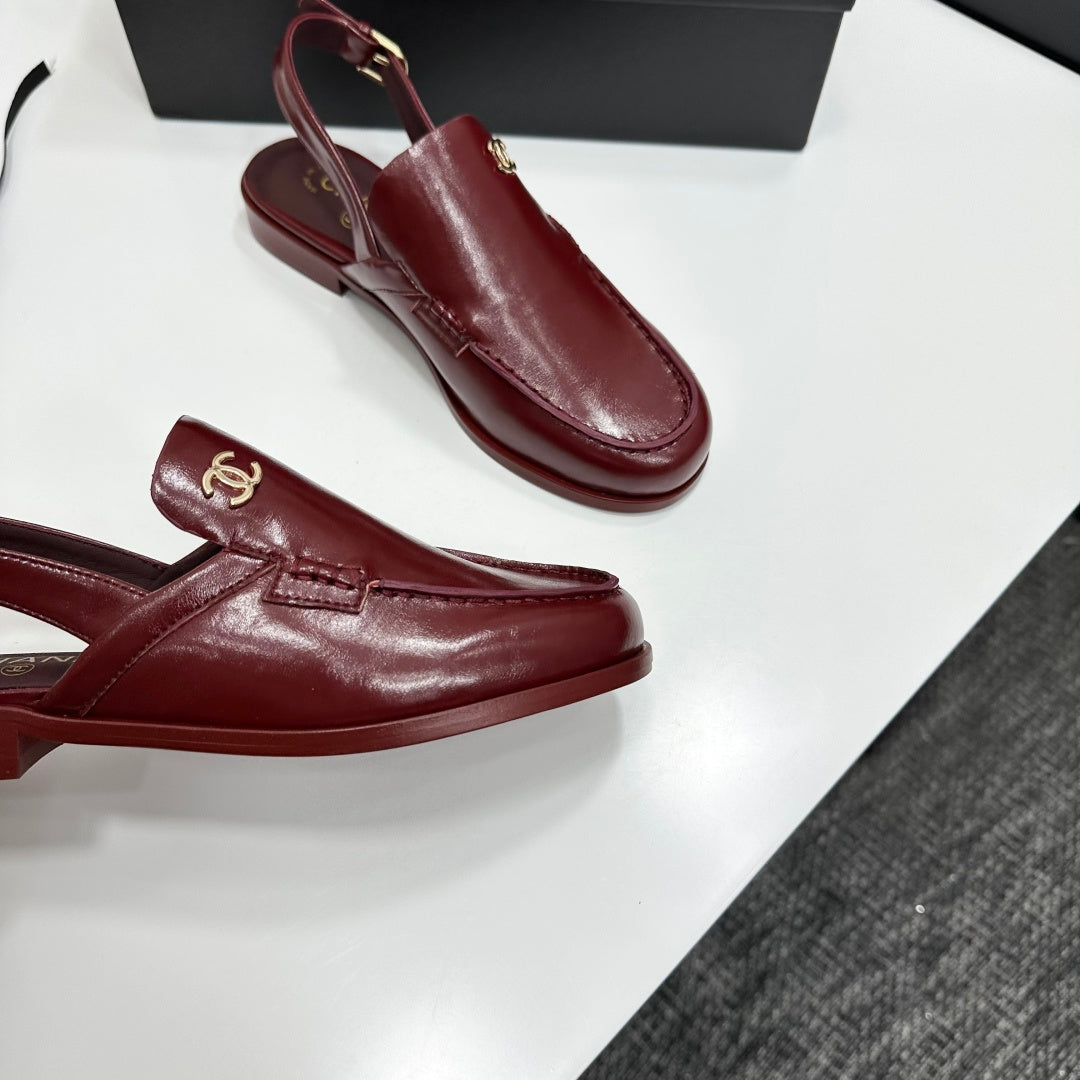 CC SS 2026 Pre Slingbacks Burgundy Calfskin 630506
