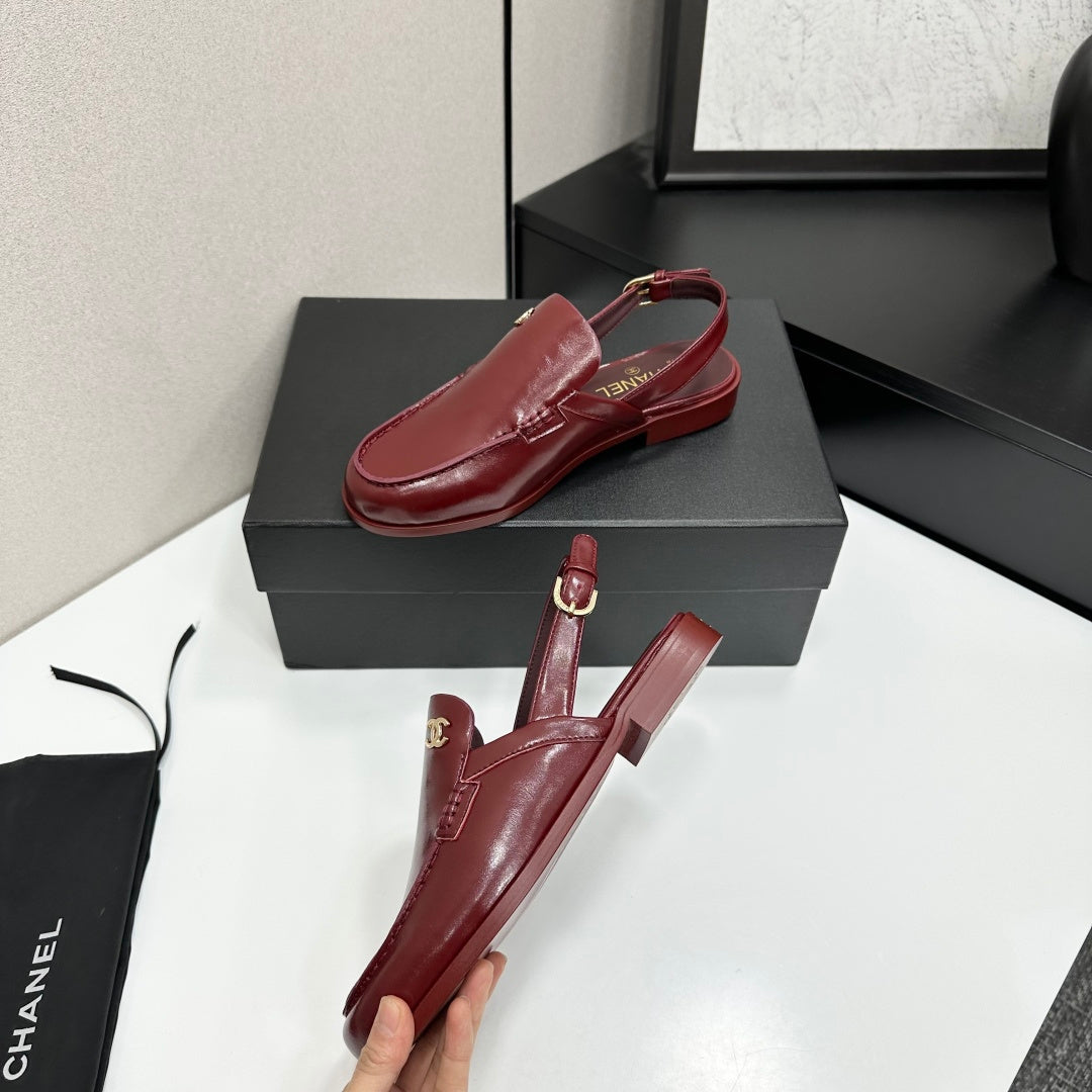 CC SS 2026 Pre Slingbacks Burgundy Calfskin 630506