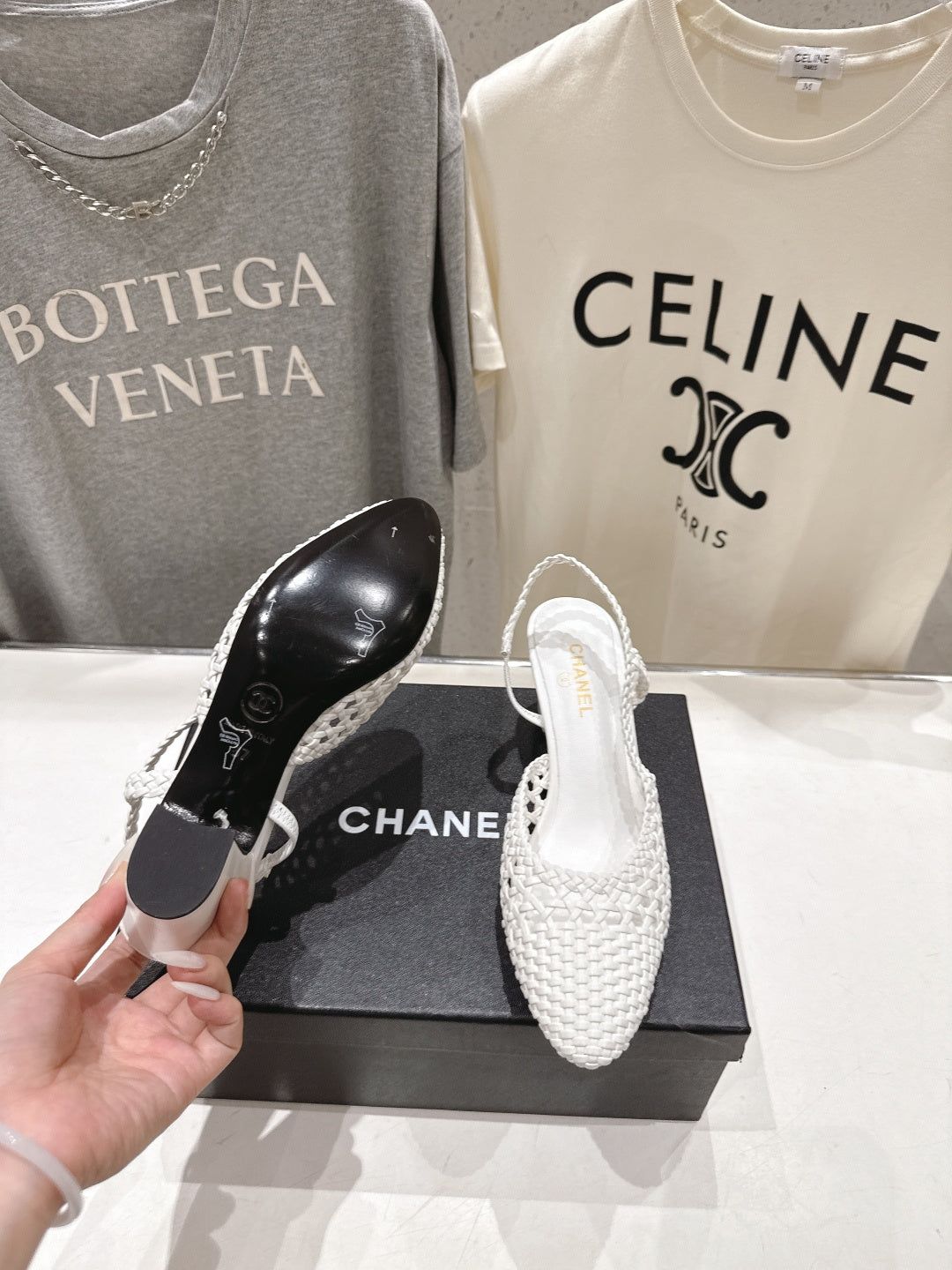 CC 26s Slingback 6.5cm White Distinct Woven 888096