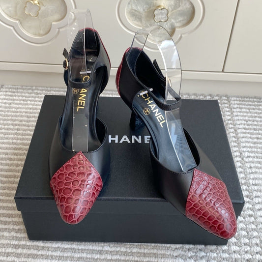 CC 26s Slingback Red Black Embossed Lambskin 909543