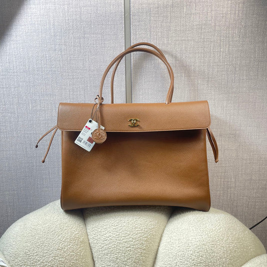 CC 26s Large Tote Bag Light Brown Grained Calfskin