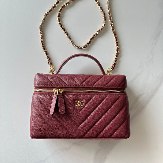 CC 25C Vanity Case Burgundy Caviar Leather 289553
