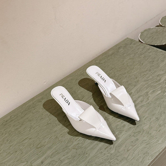 PRA 2026S High Heel Mule 65 White Sheepskin 657672