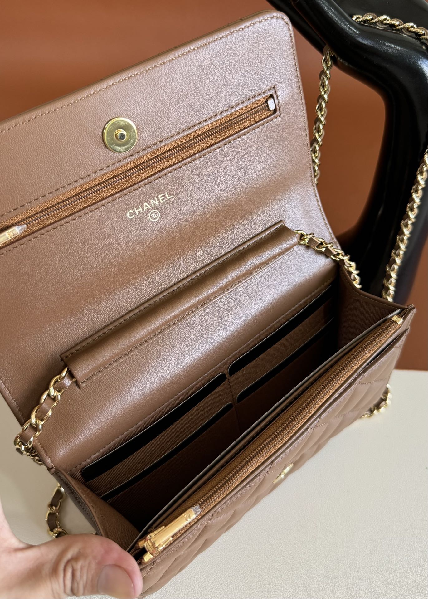 CC WOC 20cm Brown Lambskin GHW 223279