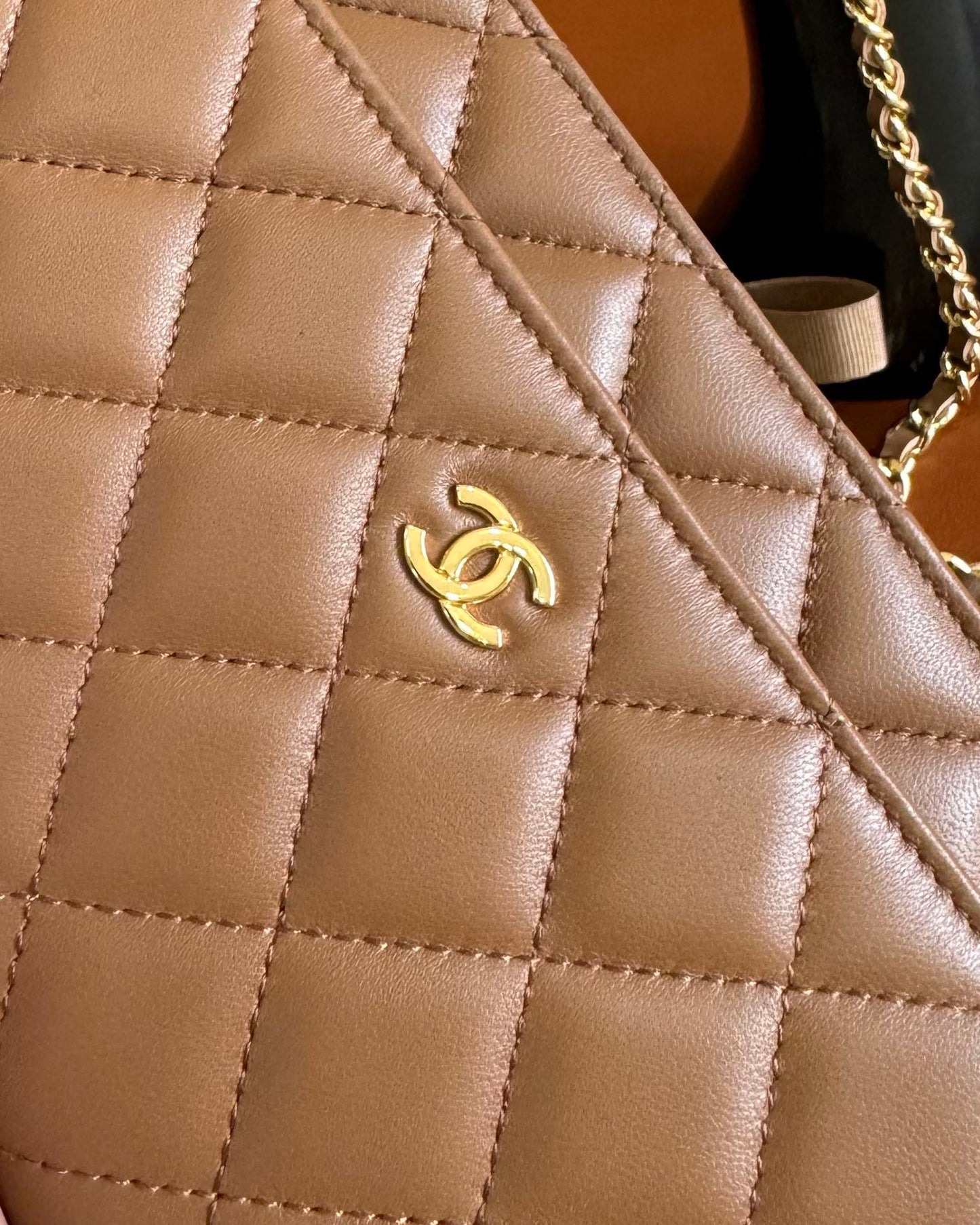 CC WOC 20cm Brown Lambskin GHW 223279