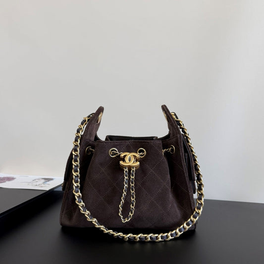 CC 25 Mini Hobo Bag Chocolate Suede GHW 282548