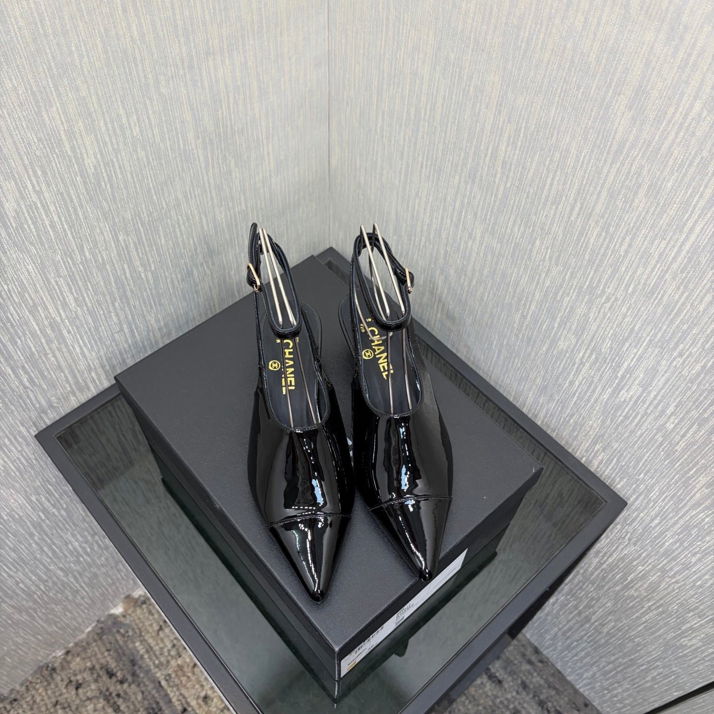 CC 2026 Slingback 4cm Black Patent Leather 688712
