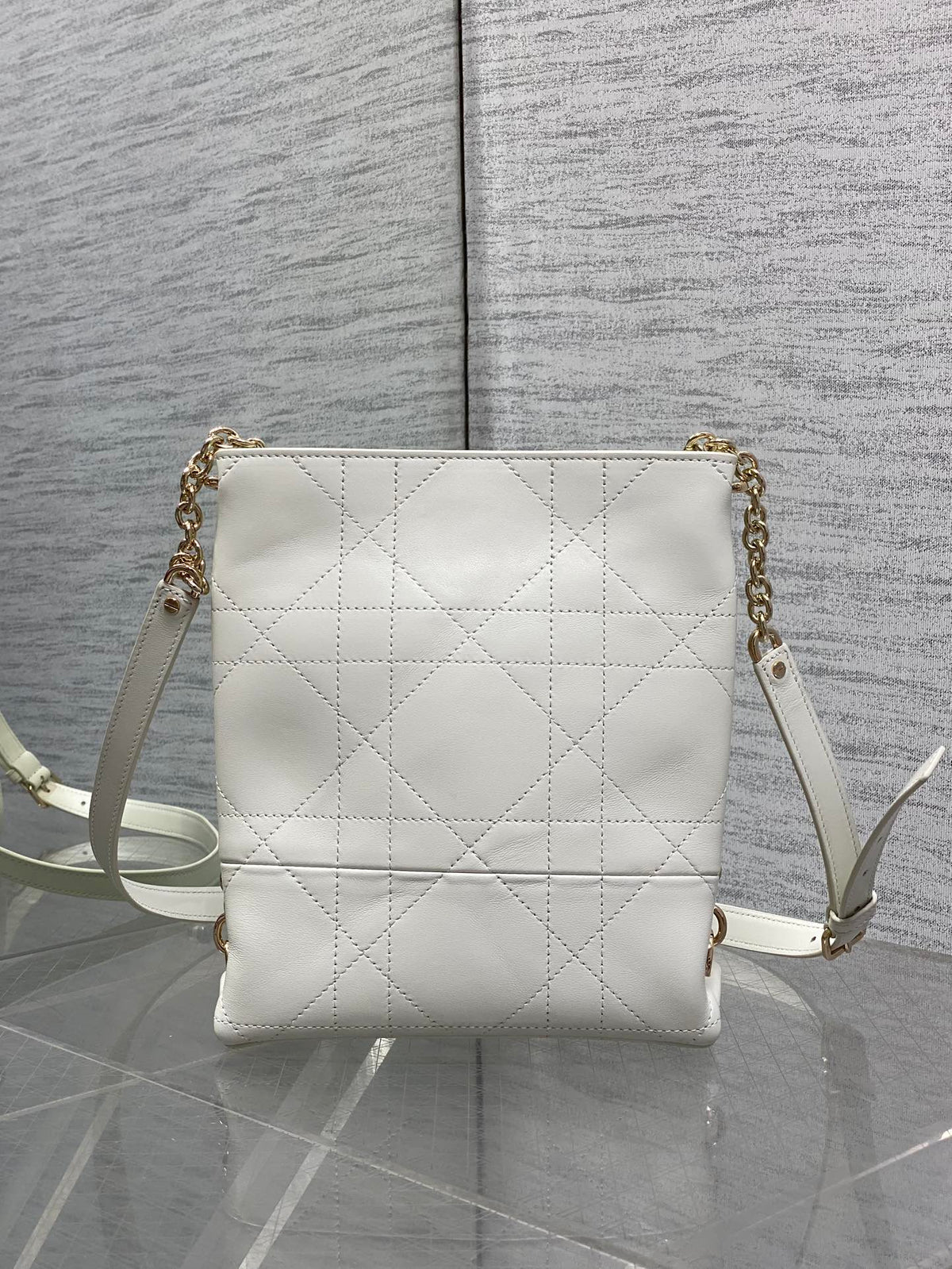 Dior 2026 Trianon Bag 21cm White Lambskin 286606